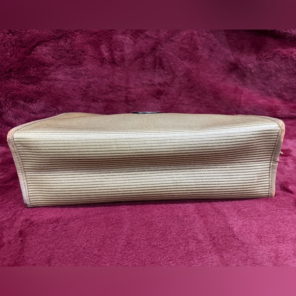 YSL Large Vintage Clutch - Dark Gold and Tan with monogrammed lining - Picture 15 of 16